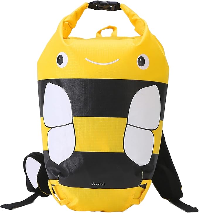 Kids Beach Bag Dry Bag Water Proof Resistent Travel Backpack Sacks for swimming Waterproof Backpack (Bee, 5L)