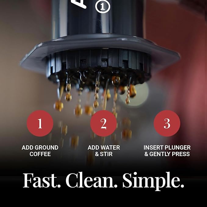 AeroPress Original Coffee Press – 3 In 1 Brew Method Combines French Press, Espresso, Full Bodied Coffee Without Grit or Bitterness, Small Portable Coffee Maker for Camping & Travel