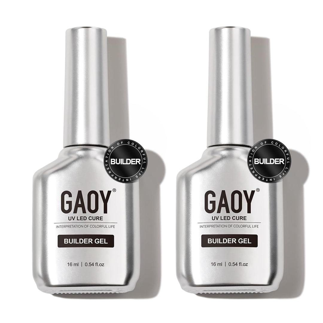 Gaoy 2 Pcs 16Ml Clear Builder Gel For Nails, Nail Strengthener In A Bottle, Nail Extension Hard Gel, Soak Off Long Lasting Uv Ge