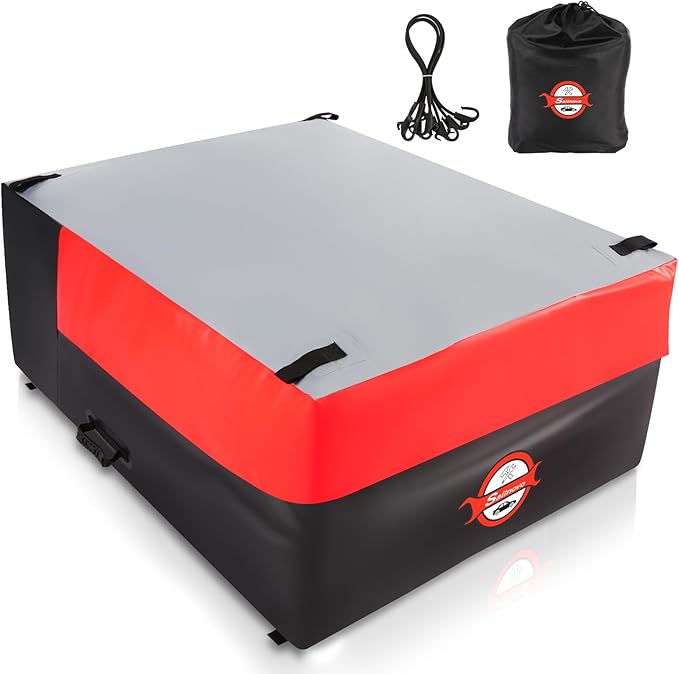 Sailnovo Truck Bed Cargo Bag, 26 Cubic ft 100% Waterproof Cargo Bag for Truck Bed, Heavy Duty PVC Truck Cargo Bag Fits Any Truck Size with 4 Stretch Cord, Packing Bag (50''x40''x22'') Red