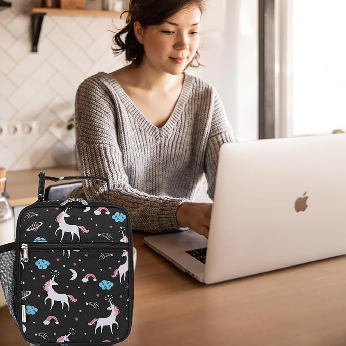 Lunch Box for Kids Boys Girls Men Women, Insulated Small Soft Cooler Lunch Bag Kit for School Work Picnic Travel - Reusable Portable lunchbox, Unicorn