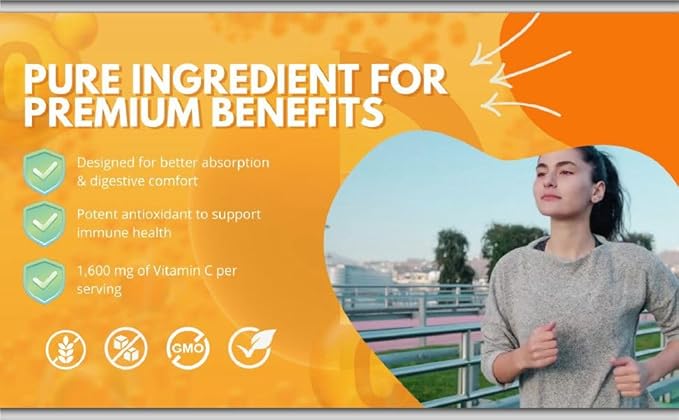 Liposomal Vitamin C - 100 Capsules - High Absorption Ascorbic Acid - May Support Immune System & Collagen Reinforcement no GMO Powerful Antioxidant