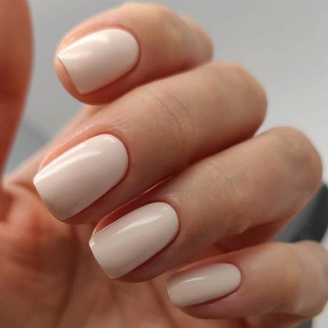 Modelones White Press on Nails, Short Square Fake Nails, Reusable Nail Kit with Nail Glue Adhesive Tabs Mini Nail File, Nails Press Ons 32Pcs16 Sizes, Women Girl Gift