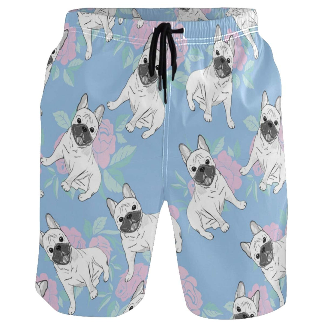 visesunny Men's Beach Short Swim Trunks Unicorn Rainbow Ice Cream Donut Black Pattern Sports Running Bathing Suits with Mesh Lining…
