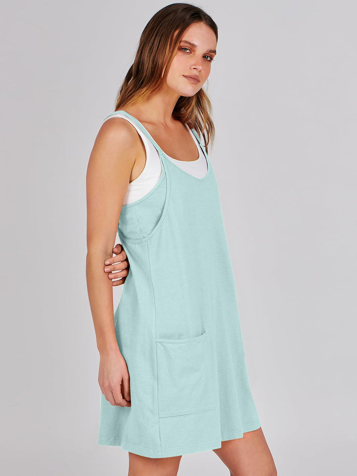 ANRABESS Women Summer Mini Romper Dress Workout Tennis Active Sports Athleisure Outfits built in Shorts Trendy Vacation Mint Green Small