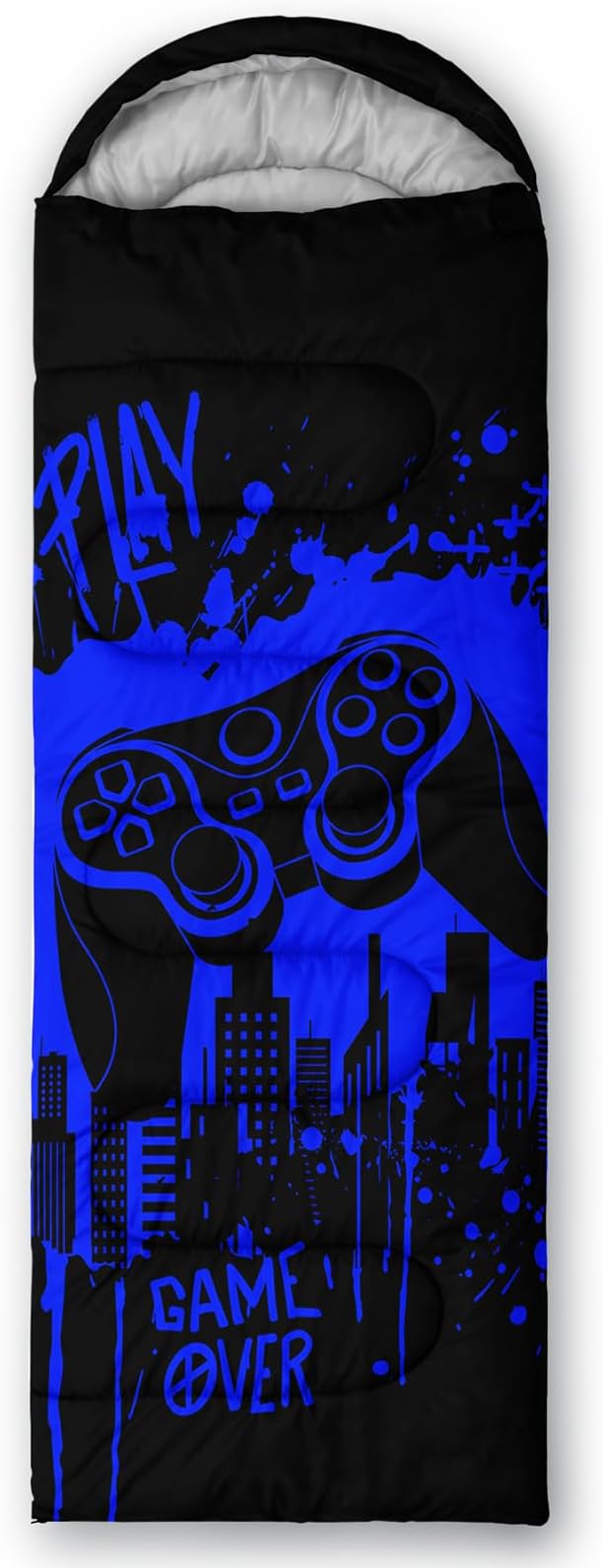 AILONEN Boys Sports Camping Sleeping Bags,Lightweight & Waterproof,3 Season Warm & Cool Weather,Black Player Basketball Sleeping Bags for Kids Adults,Travelling,Outdoors