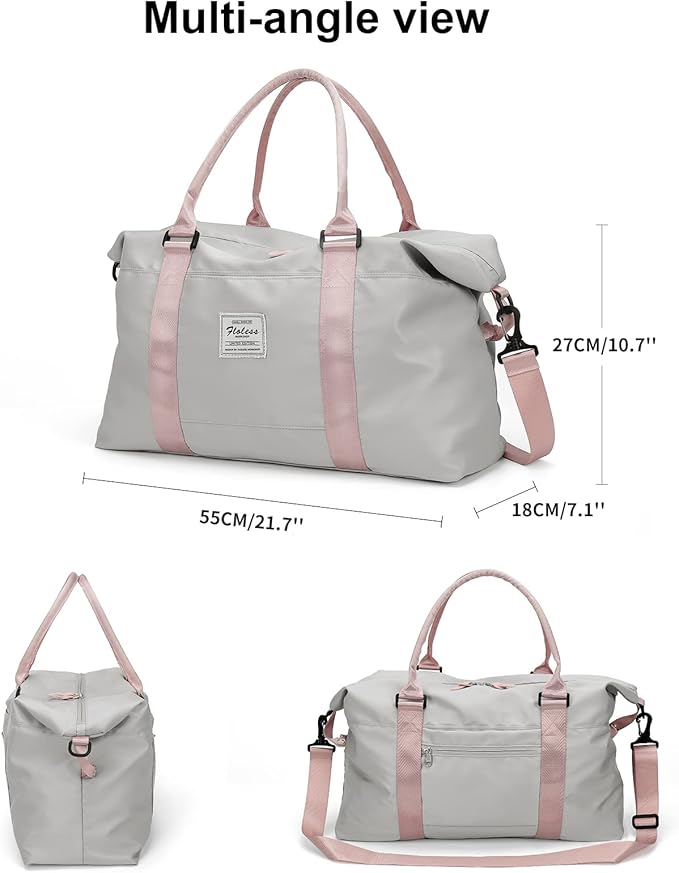 Travel Duffel Bag,Sports Tote Gym Bag,Shoulder Weekender Overnight Bag for Women