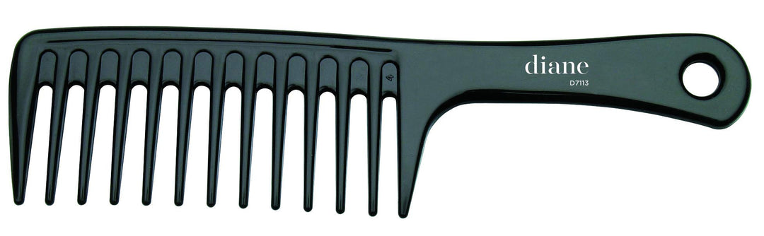 Diane Extra Wide Tooth Shampoo Comb - Ionic, Anti-Static Detangler Tool, Use on Wet or Damp Hair for Women, Men, Black, 9.75 Inc