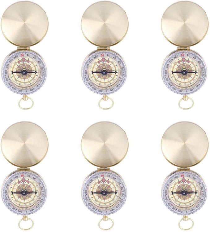 SHENQIDZ 6 Pack Camping Survival Compass,Pocket Compass for Kids,Compass for Hiking or Camping