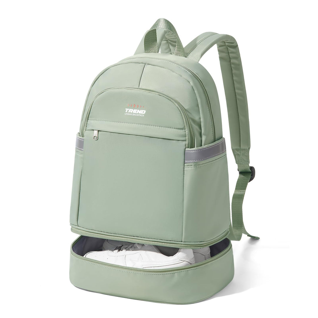 coofay Small Gym Backpack For Women Men Small Gym Bag With Shoe Compartment Waterproof Sports Backpack Dance Travel Backpack Green