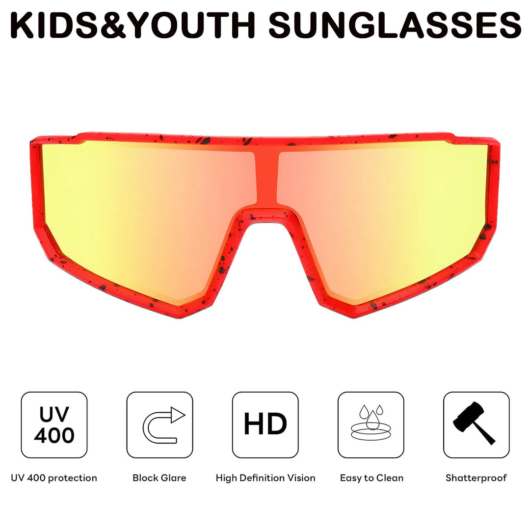 Youth Baseball Sunglasses For Boys Girls,UV400 Kids Sports Sunglasses,Cycling glasse Running Golf
