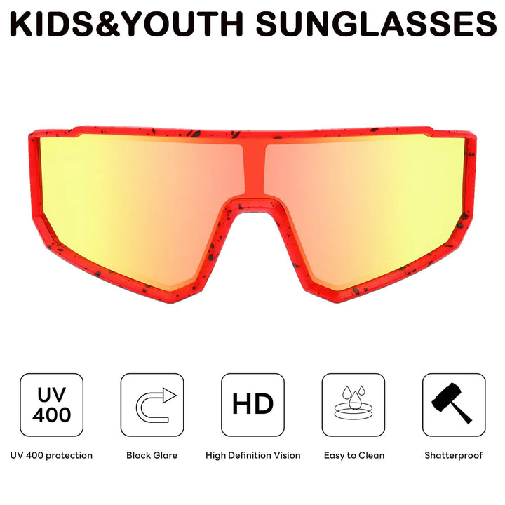 Youth Baseball Sunglasses For Boys Girls,UV400 Kids Sports Sunglasses,Cycling glasse Running Golf