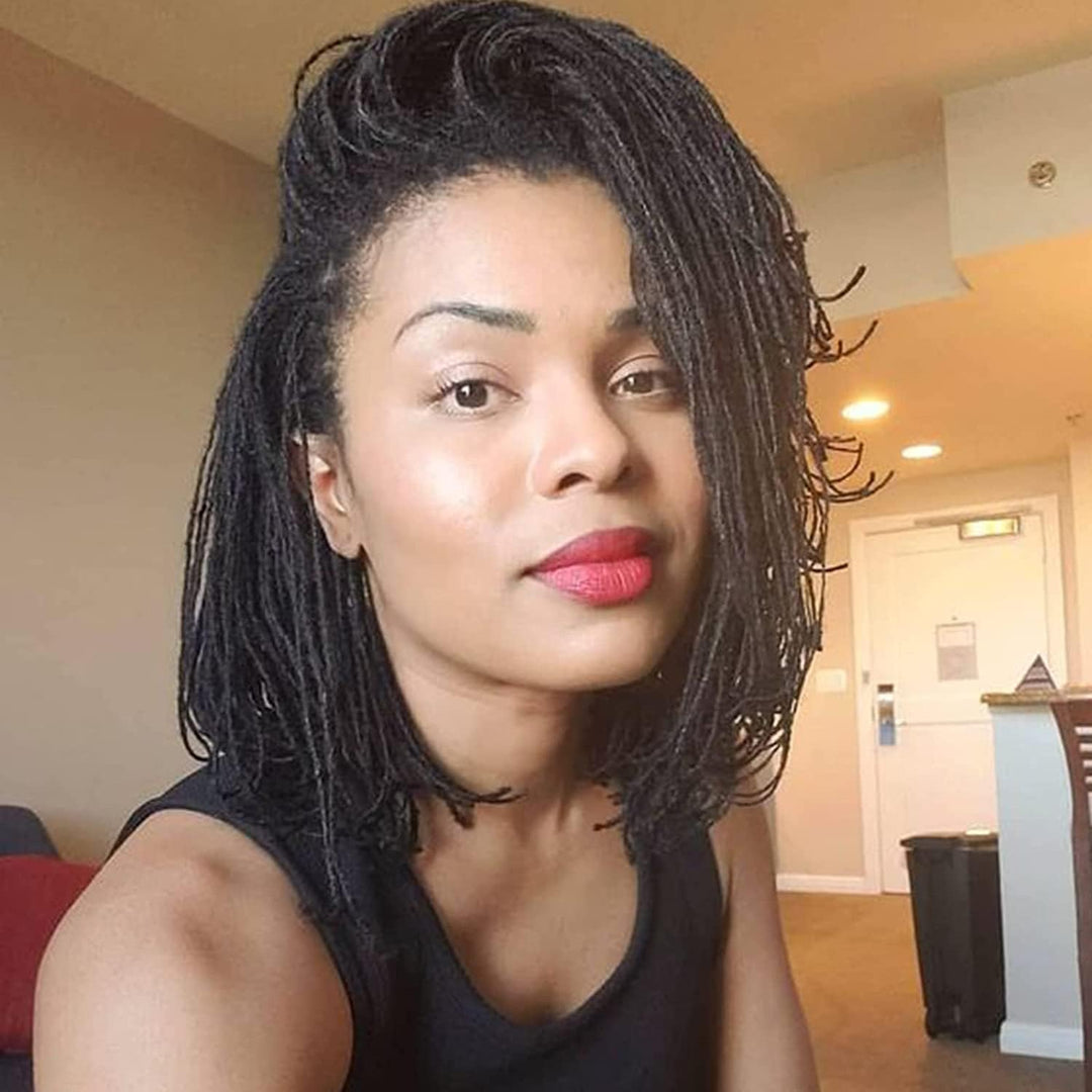 Loc Extension Human Hair 8 Inch 0.2Cm Width 100% Permanent Huamn Hair Dreadlocks Extension Can Be Dyed Bleached Curled Handmade