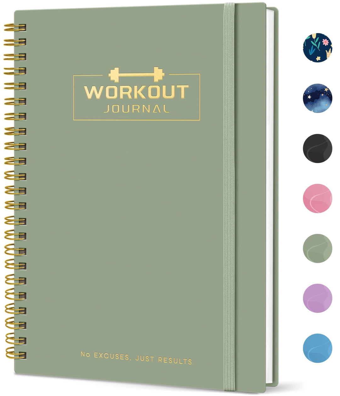 Fitness Workout Journal for Women & Men, A5(5.5" x 8.2") Workout Log Book Planner for Tracking, Progress, and Achieving Your Wellness Goals - Green