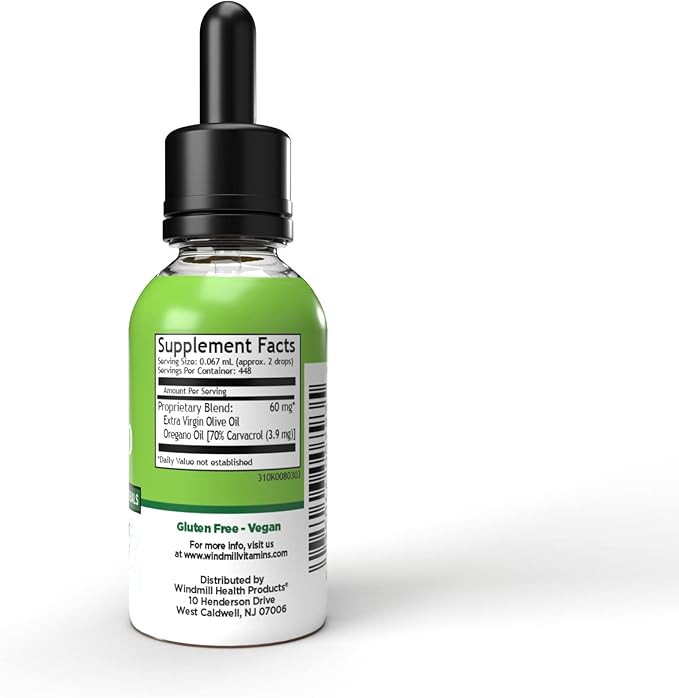 Windmill Natural Vitamins Oil of Oregano, Herbal Blend for Immune Support, Supports Digestive Health, 1 fl oz, 448 Servings (Pack of 2)