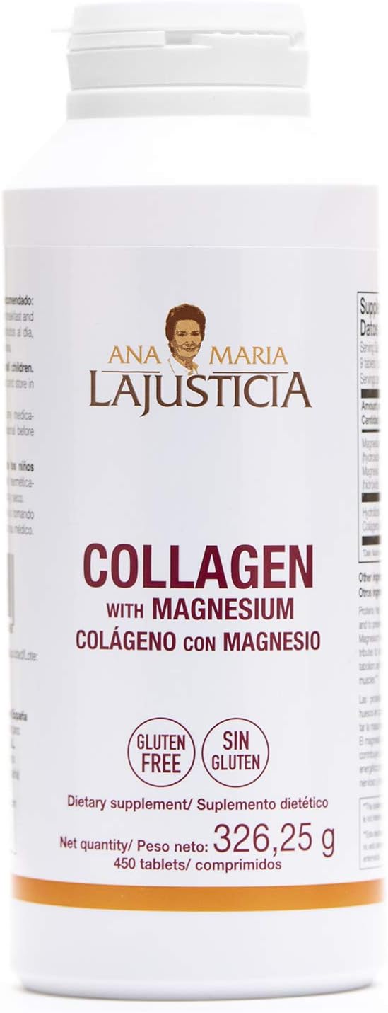 2 Pack Ana Maria LaJusticia Collagen with Magnesium - 450 Tabs - Rejuvenate Your Skin - Strengthen Your Nervous System - Keep Bones and Teeth in Good Condition - Spain