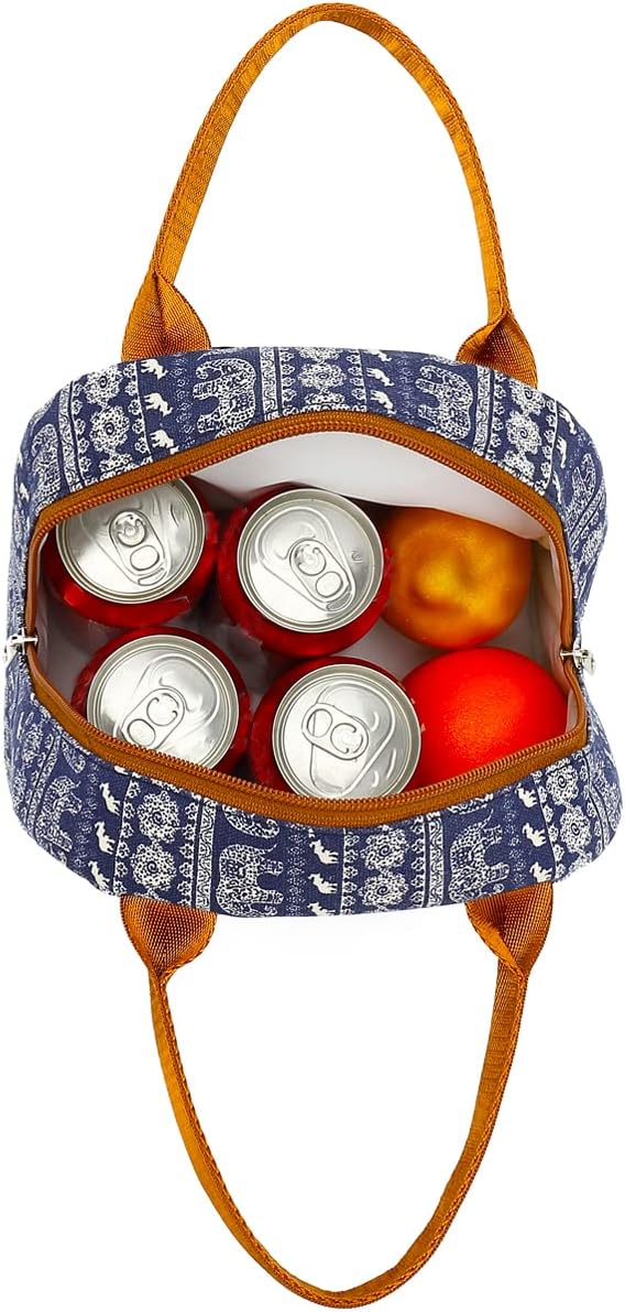 FlowFly Insulated Lunch Cooler Bag - Tote Bag Organizer for Women/Men, Elephant