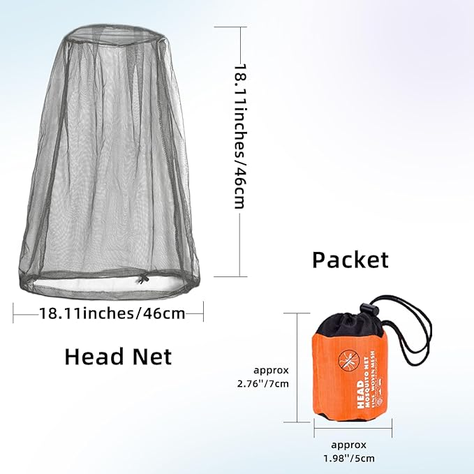 6 Packk Mosquito Covers Wearable Head Net Face Mesh Protecting Net Mosquito Fly Insects Bugs Preventing for Outdoor