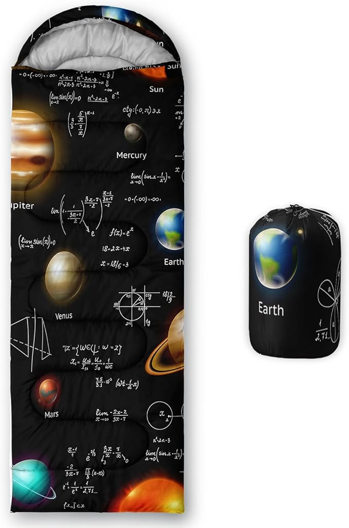 AILONEN Kids Floral Cat Camping Sleeping Bags,Lightweight & Waterproof,3 Season Warm & Cool Weather,Kawaii Kitten Sleeping Bags for Girls Adults,Travelling,Outdoors