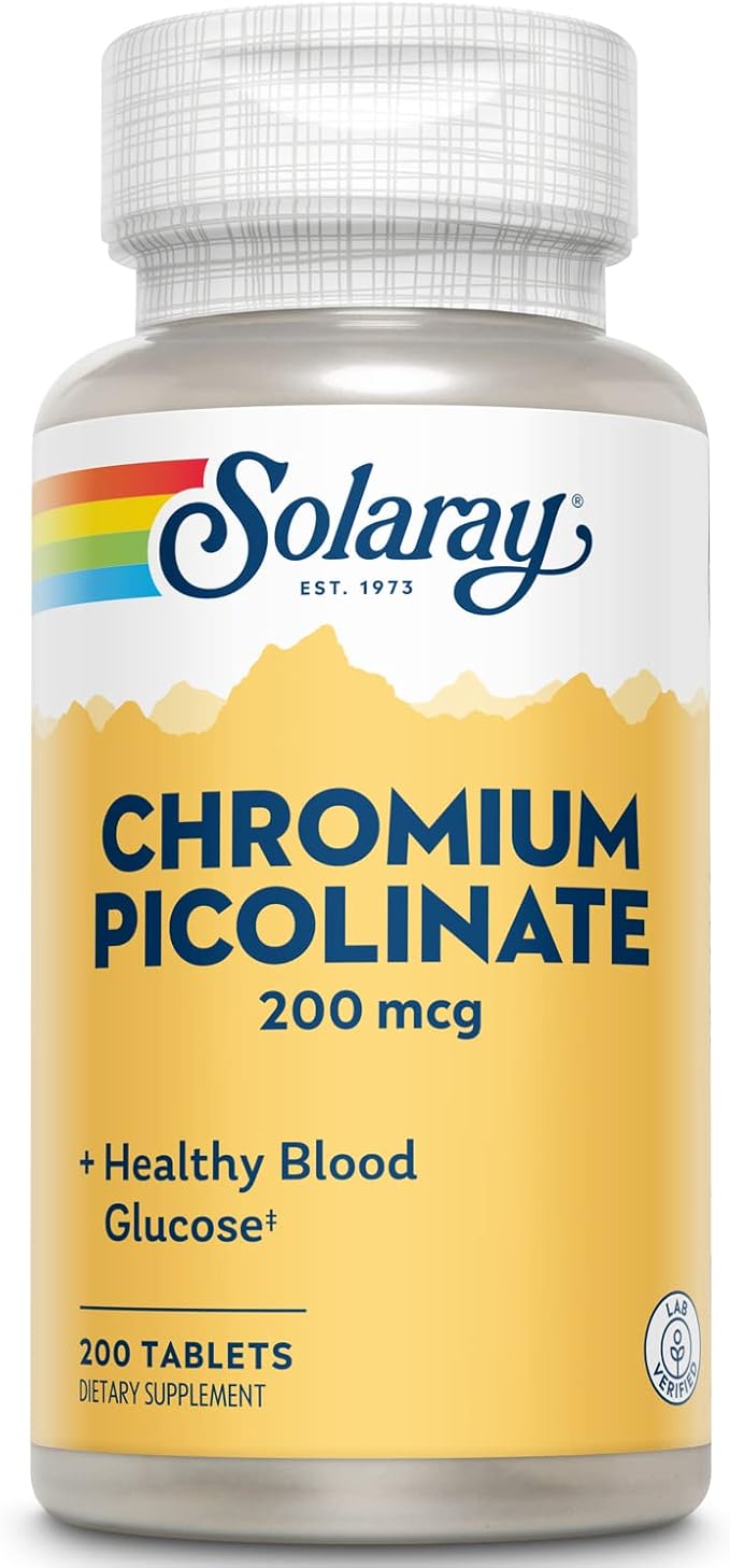 Solaray Chromium Picolinate Tablets, 200 mcg | 200 Count