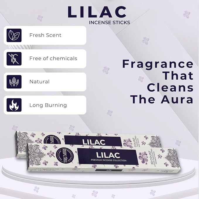Lilac Incense Sticks - Total 40 Insence-Sticks - Dual Pack of 20 Insense - Inciensos - Inscents - Natural Non Toxic Ingredients - Incents - Incence - Inscense - Insents