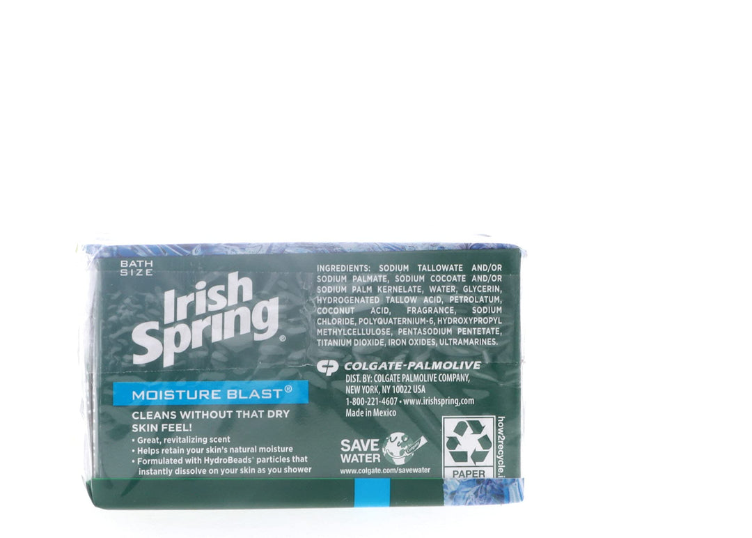 Irish Spring Deodorant Soap Moisture Blast 3.75 oz 3 bar (2 pack)