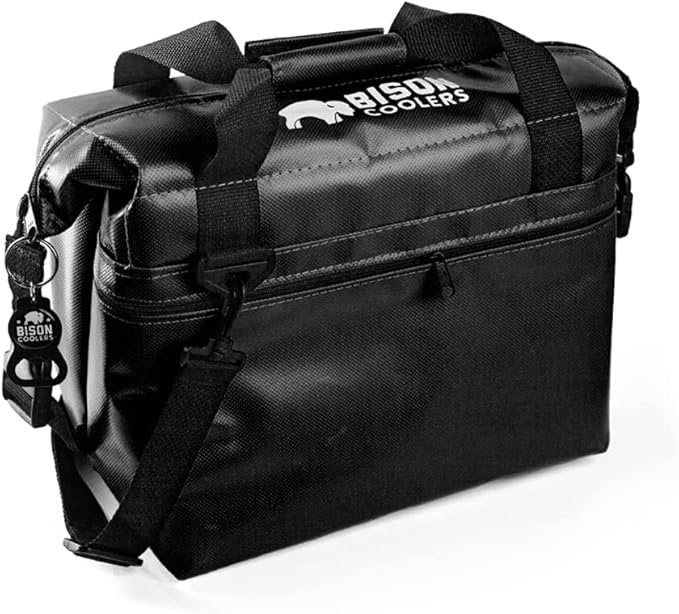 Bison Coolers Softpak Series, Made in USA, Soft Cooler Bag Insulated Leak Proof for Beach, Travel, Camping, Picnic, Car, Trips, 24+ Hour Ice Retention