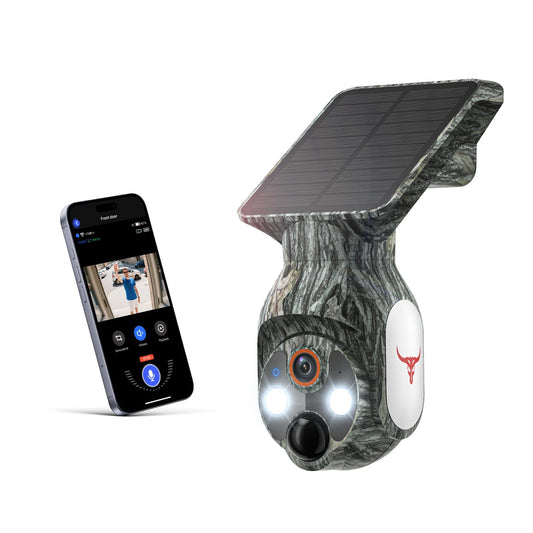 1080P Wireless Security Camera with Solar Panel, AI Human Detection, 2-Way Audio, Color Night Vision, Outdoor/Indoor Surveillance, 2.4G WiFi, Cloud Storage (Camo)