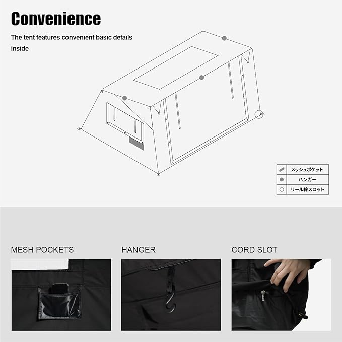 2025 Upgraded Canvas Inflatable Tents for Camping, Windproof Blow Up Air Tent with Pump,No Assembly Needed Luxury Camping Tents