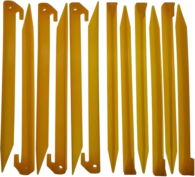12 Inch Plastic Tent Stakes -24 pcs Heavy Duty and Larger Durable Tent Pegs Spike Hook for Campings Outdoor and Garden Lawn, Sturdy Canopy Stakes Accessories Suitable for Sand Beach Woods