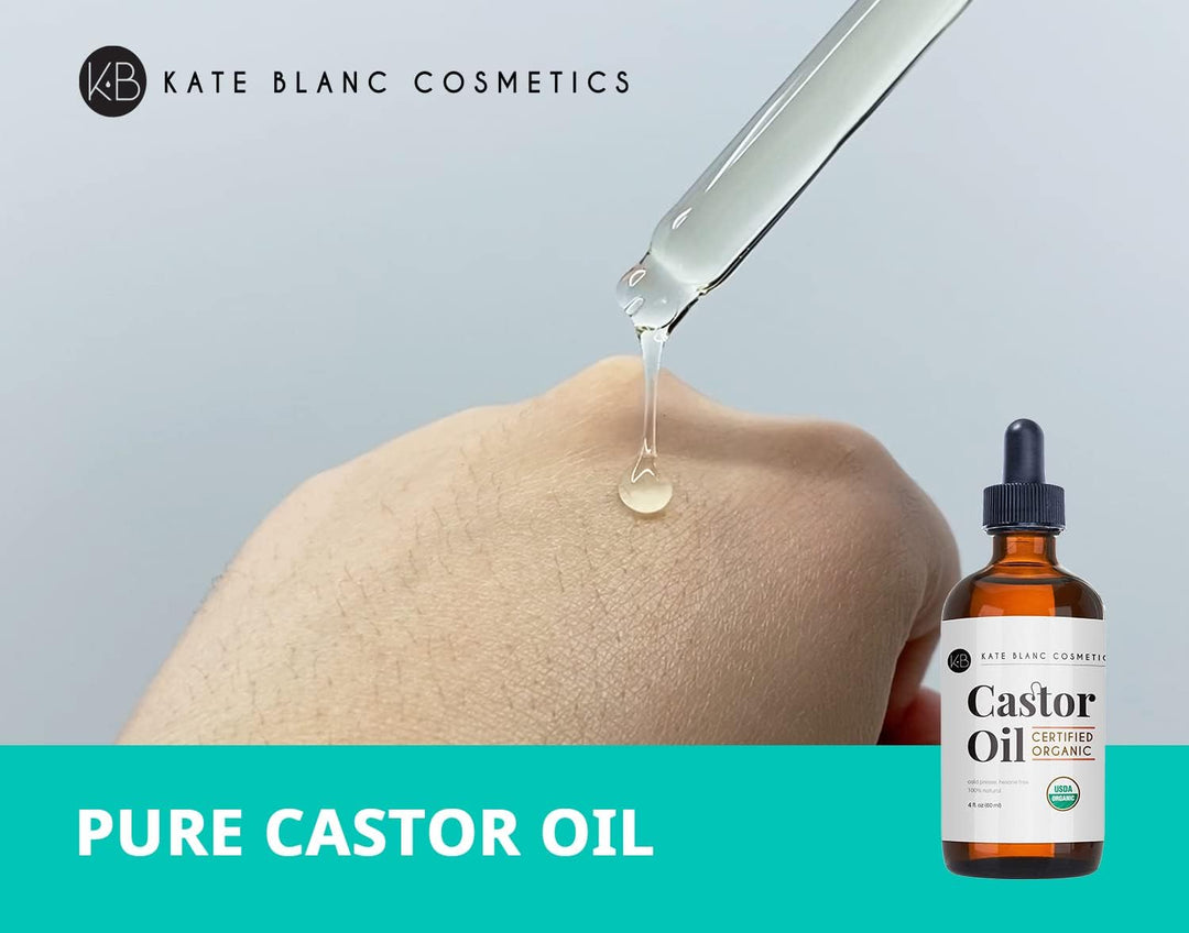 Organic Castor Oil | 100% Pure & Cold Pressed | Hair & Skin Moisturizer (2oz)