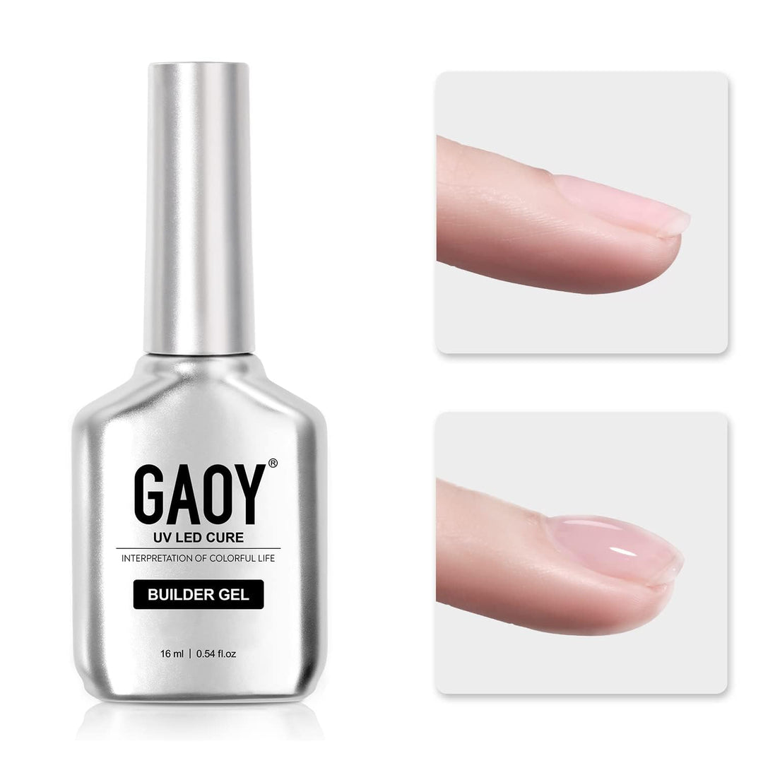 Gaoy Clear Builder Gel For Nails, 16Ml Nail Strengthener In A Bottle, Nail Extension Hard Gel, Soak Off Long Lasting Uv Gel, Bas