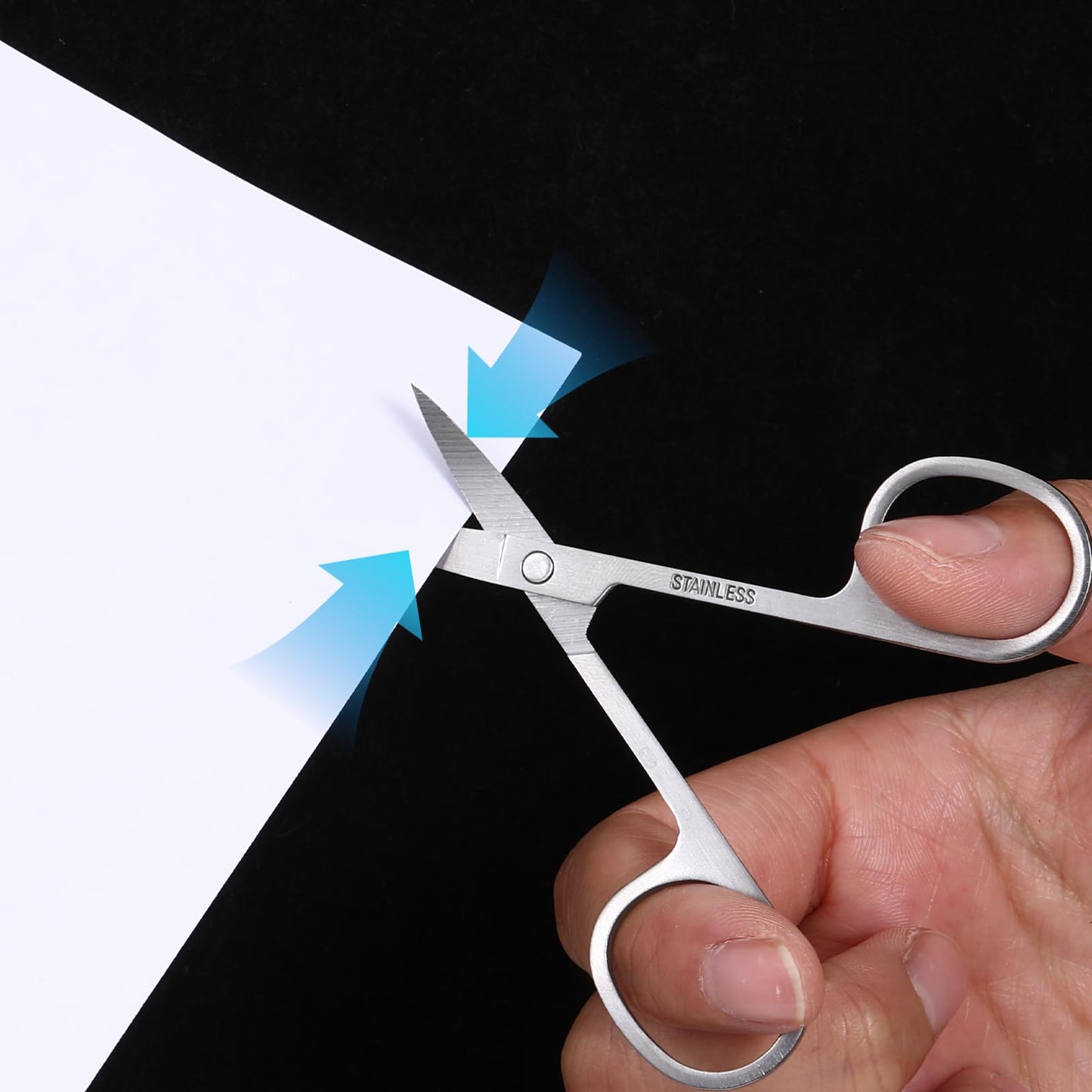 2 Pcs Small Scissors Curved and Stright Small Grooming Scissors Cuticle Scissors Manicure Scissors Multi-Purpose Stainless Steel Beauty Scissor for Facial Hair Eyebrow Eyelash Mustache