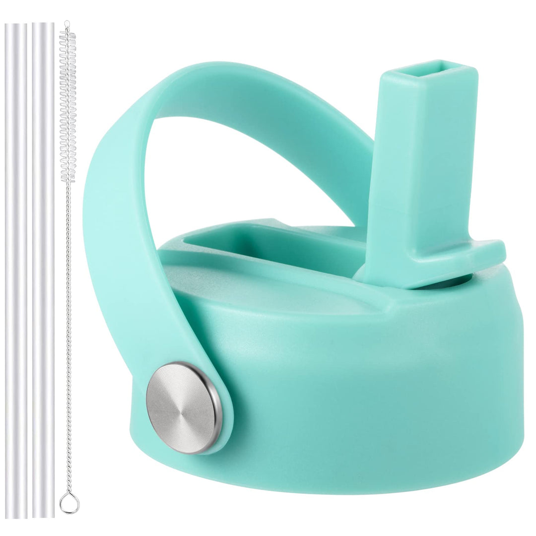 RRegeny Straw Lid for Hydro Flask Wide Mouth 32 40 oz, Straw Lids with Flexible Handle and Straws Compatible with HydroFlask, Replacement Sports Flex Cap Wide Mouth Top 32 40 oz