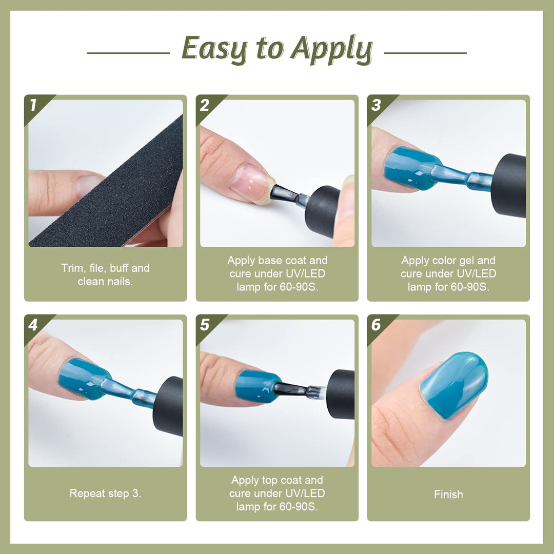 60 PCS Gel Nail Polish Kit | UV Light | 55 Beautiful Colors for Home & Salon