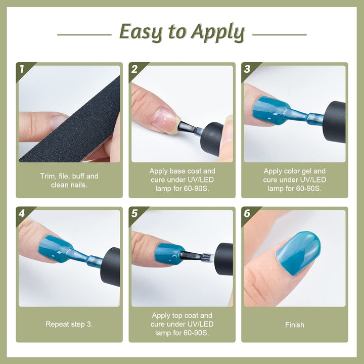 36-Piece Gel Nail Polish Set | 32 Colors, Base & Top Coats | Gifts for Women