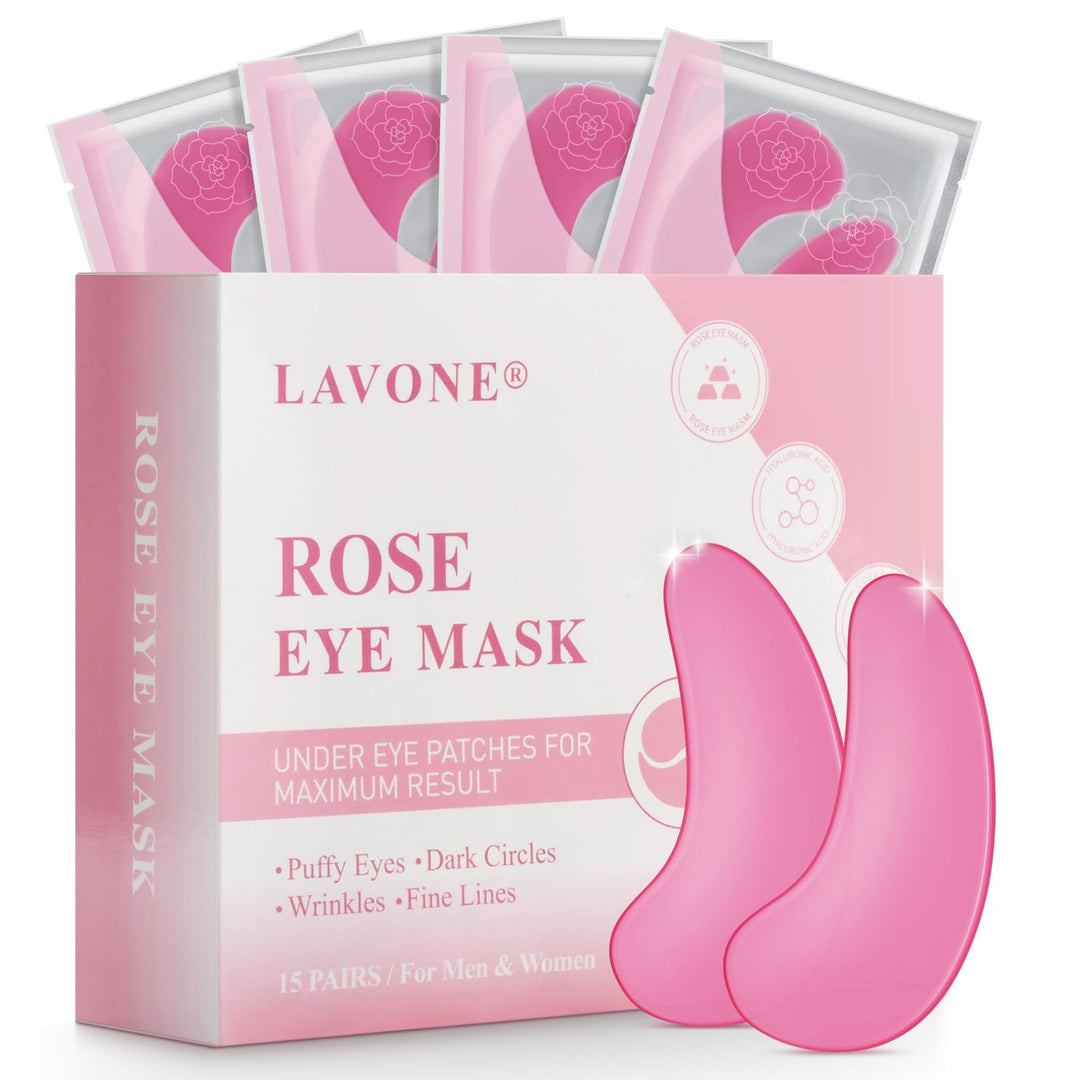 Eye Mask - 15 Pairs Rose Under Eye Patches Skin Care Products - Eye Masks Skincare For Dark Circles And Puffiness, Reduce Wrinkl
