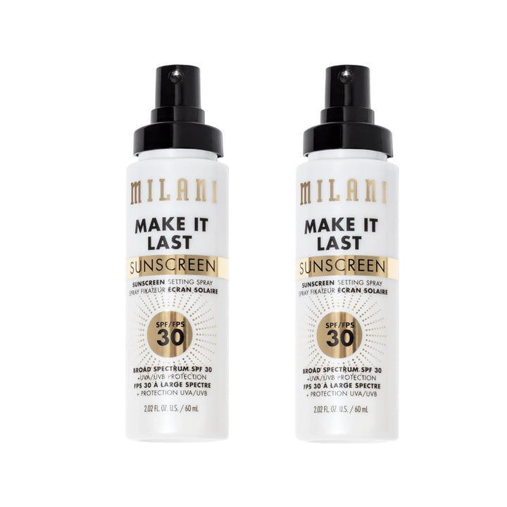 Milani Sunscreen Setting Spray & Primer | SPF 30 UVA/UVB Protection - 2 Pack