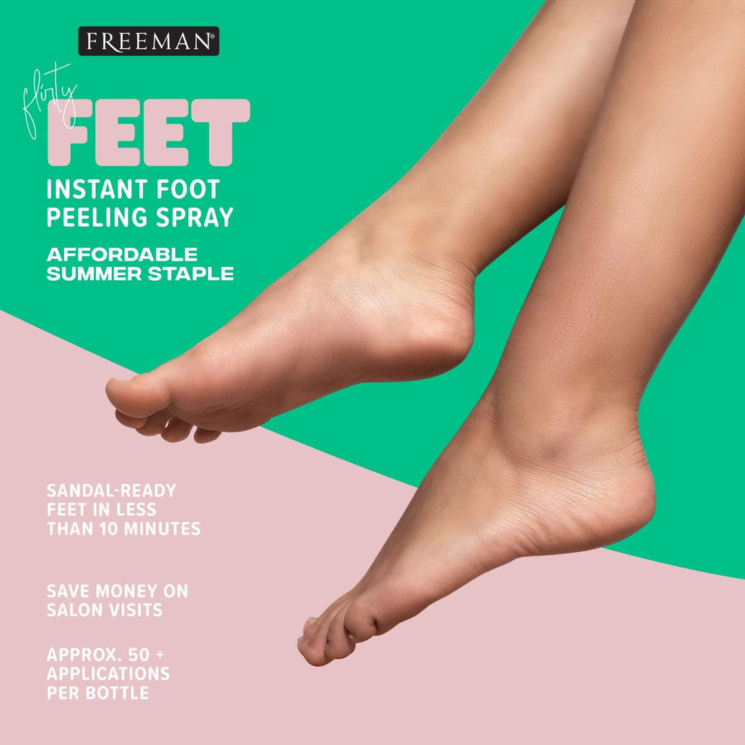 Freeman Flirty Feet Coconut & Aloe Foot Spray | Softening Exfoliating Peel | 4 fl. oz. (Pack of 2)