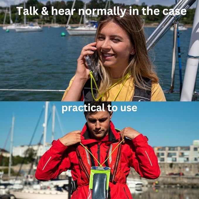 Aquapac Waterproof Phone Case, Large, Black, Lanyard, iPhone and Android, Made in The UK, Hiking, Mountain Biking, Running Accessory, Travel Essential, 5 Year Warranty. IPX8 Certified to 30 ft deep.