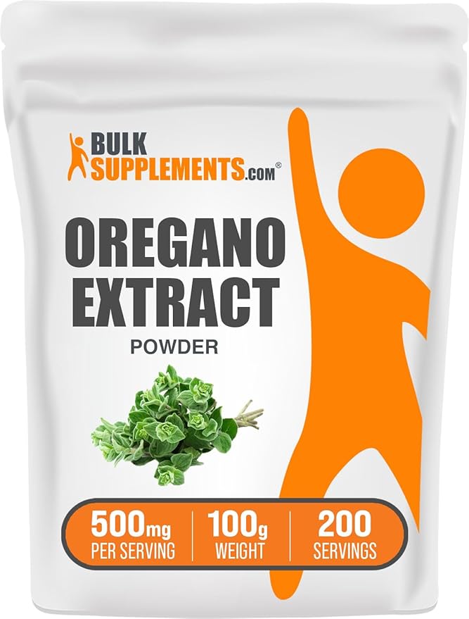 BulkSupplements.com Oregano Extract Powder - Oregano Supplement, Herbal Extract Supplement, from Oregano Herb - Gluten Free, 500mg per Serving, 100g (3.5 oz) (Pack of 1)