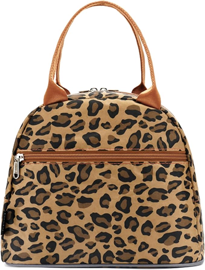 FlowFly Leopard Insulated Lunch Cooler Bag - Tote Organizer for Women/Men