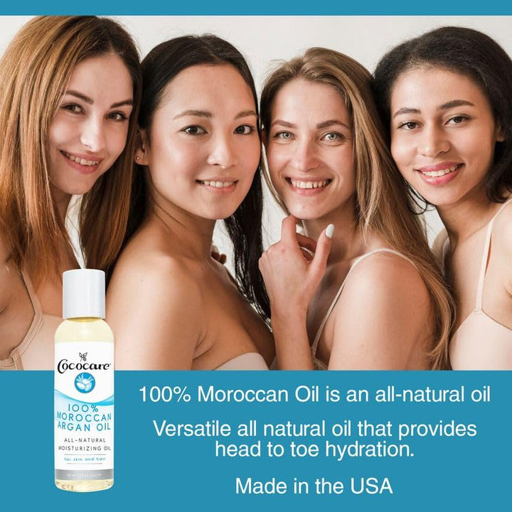 Cococare 100% Natural Moroccan Argan Oil - Complete Skin Moisturizer - 2 Oz