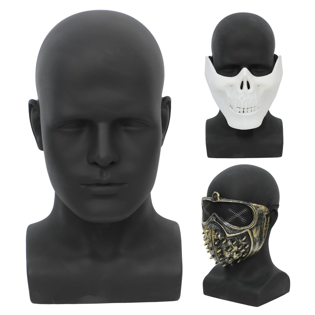 AMLUCKS Male Mannequin Head Professional PVC Manikin Head for Display Wigs Hats Headphone Mask Sunglasses Scarf Jewelry Display Stand (Black)