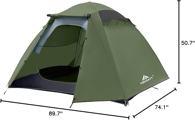 Forceatt Camping Tent 2/3/4 Person, Professional Waterproof & Windproof Lightweight Backpacking Tent Suitable for Outdoor,Hiking,Camping, Mountaineering and Travel