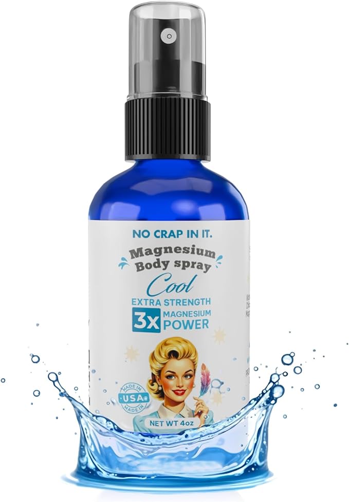 Magnesium Spray, Triple Action!- Spray Your Way to Wellness | Immediate Relief with Our Unique Magnesium Glycinate, Magnesium Citrate, Magnesium Chloride Blend Spray (Cool)