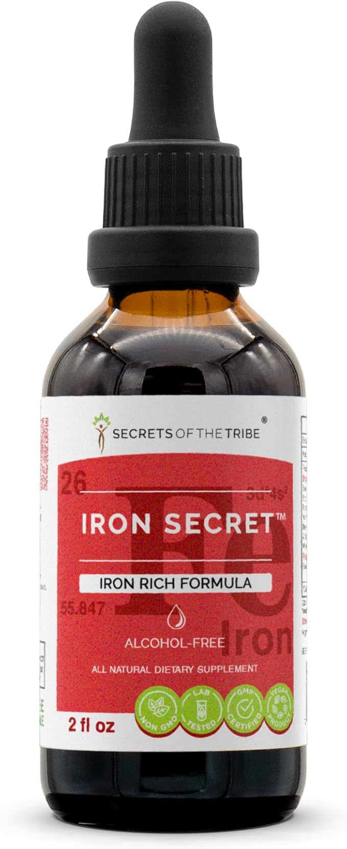 Secrets of the Tribe - Iron Secret, Herbal Supplement Blend Drops Alcohol-Free Liquid Extract. Iron Rich Formula 2 Fl Oz