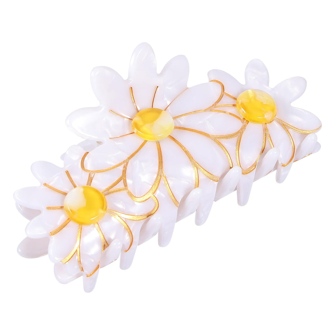 Flower Hair Claw Clip, 3.5 Inch Strong Hold Hair Clip for Thick Hair, Fashion Spring Hair Styling Accessories for Women Girls