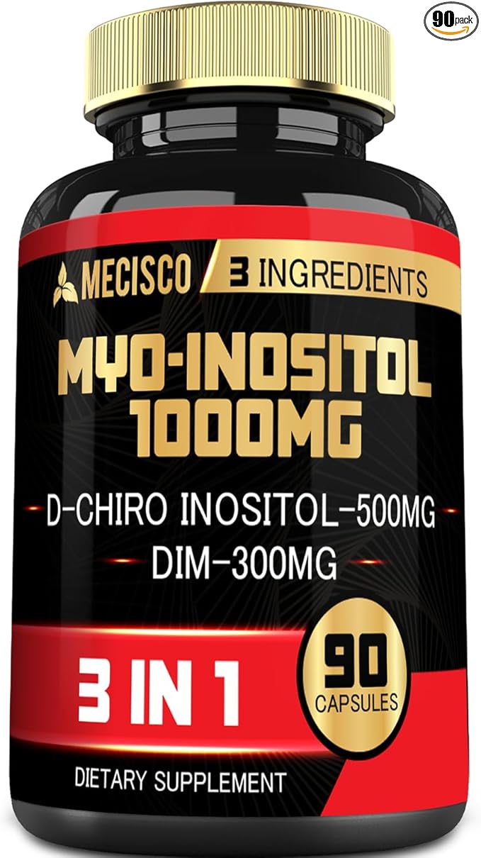 3in1 Myo-Inositol & D-Chiro Inositol Supplement with DIM - Women's Wellness, Cycle Regularity, Cellular Health - 90 Capsules Supply 30 Days