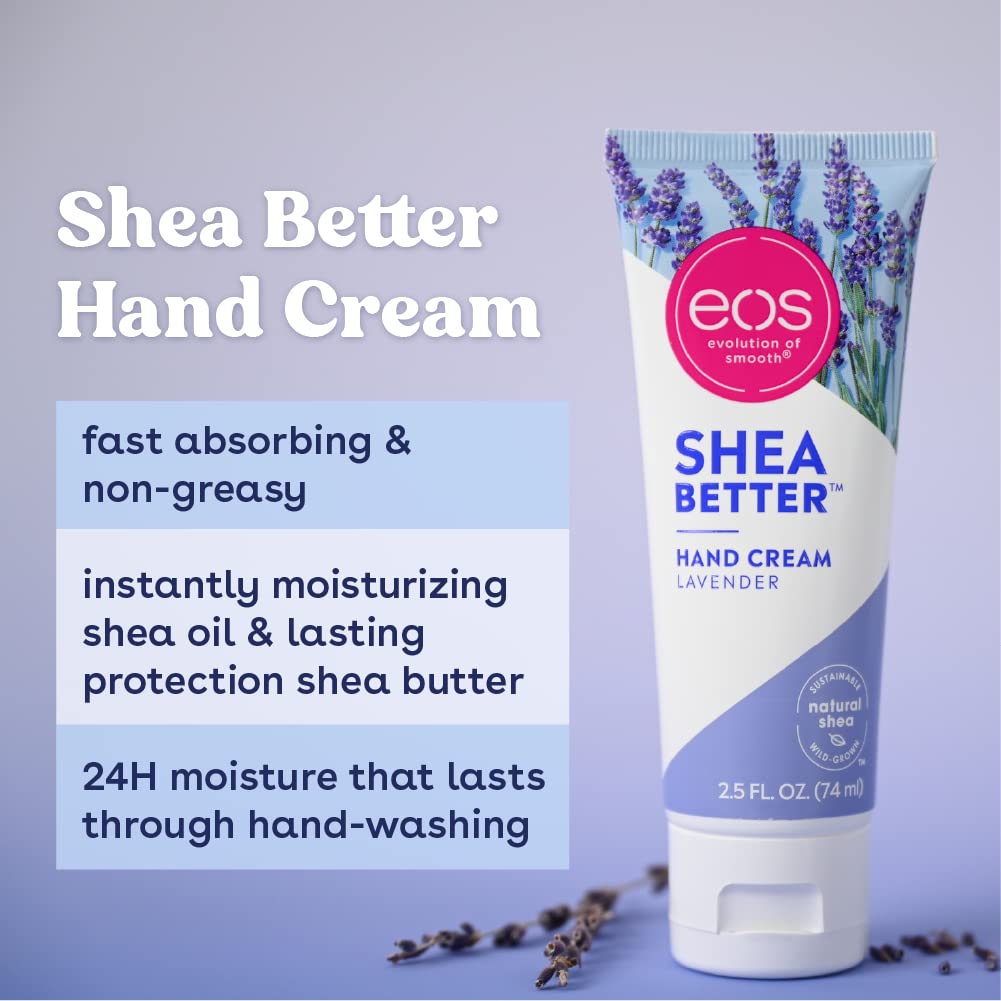 EOS Shea Better Hand Cream – Coconut Lotion for Instant Hydration | 2.5 oz (Pack of 2)